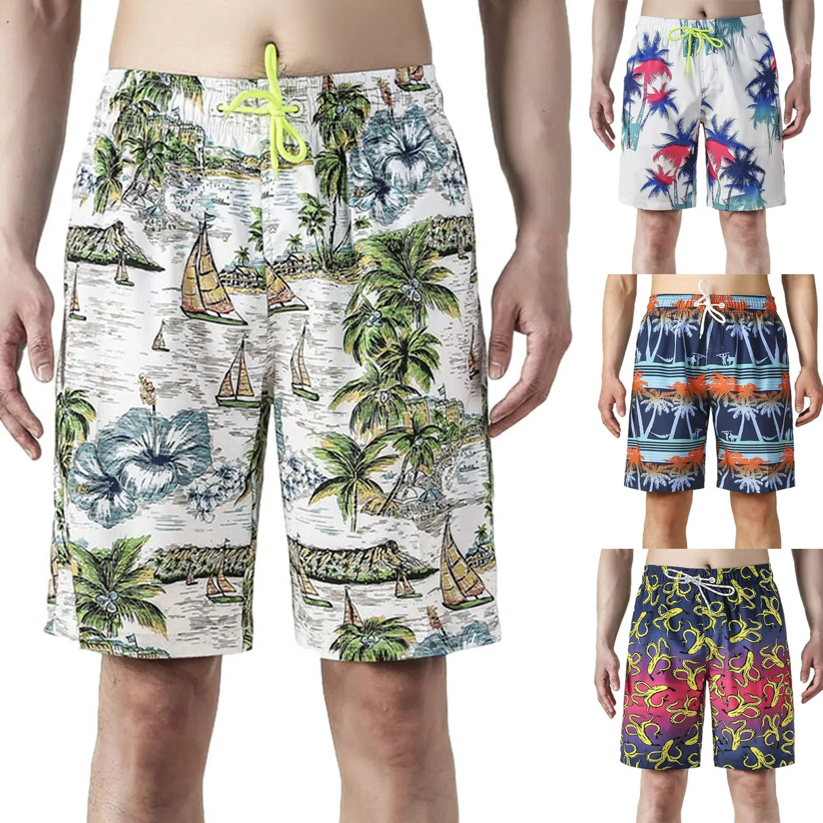 Shorts For Men Swim Trunks Swimsuit Quick Dry Beach Surfing Running Swimming Watershort Male Boxer Brief Swimwear Plus Size |