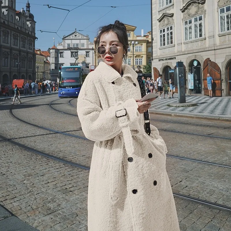 Women Coats and Jackets Long Coat Windbreaker Abrigos Mujer Invierno Plus Size Jacket Streetwear Female Fur Turn-down Collar