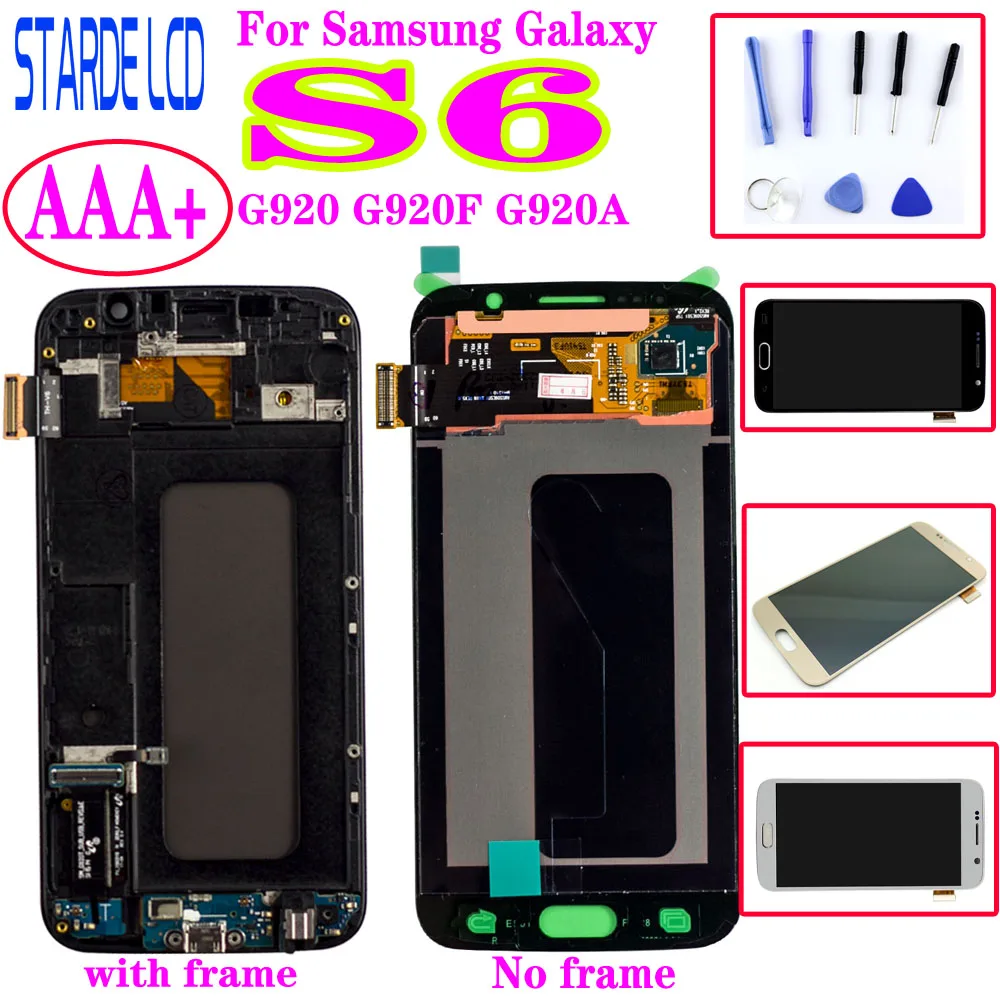 100% Оригинальный Для SAMSUNG GALAXY S6 G920F G920A SM-G920 G920 ЖК-дисплей сенсорный экран
