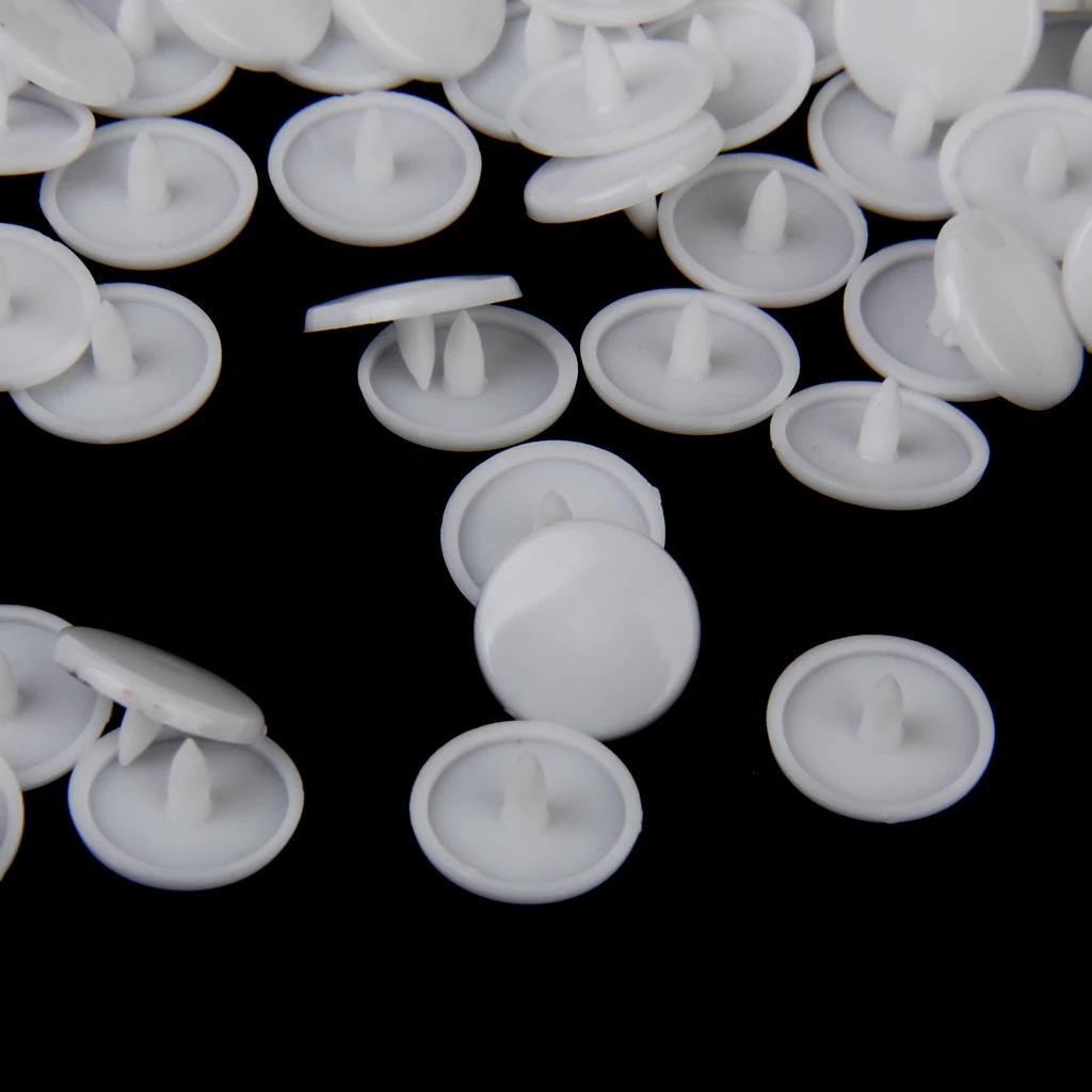 300 Sets T5 Clear Resin Snap Plastic Buttons Fasteners 12.4mm For Craft Clothes Diaper Plastic Bibs