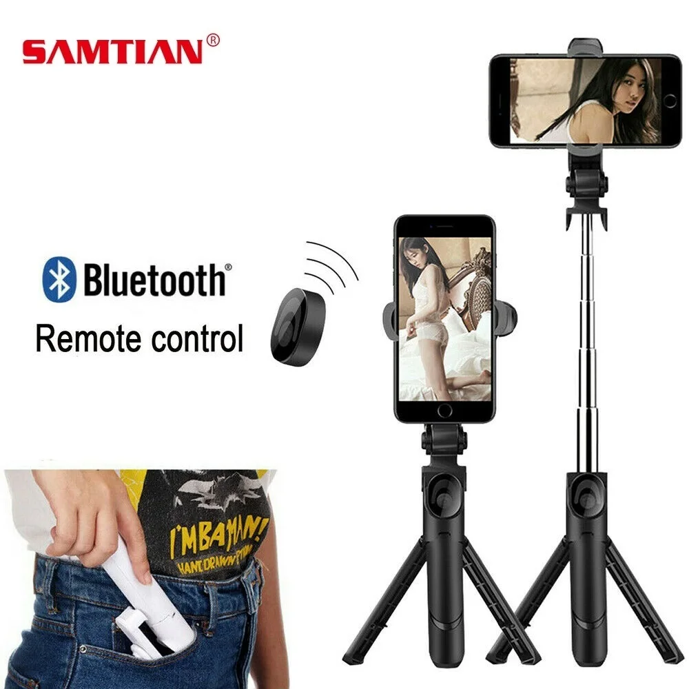 Селфи-палка SAMTIAN складная беспроводная Bluetooth с пультом ДУ | Электроника