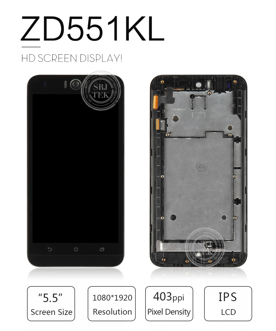 Черный Полный 5,5 дюймов для Asus Zenfone Selfie ZD551KL Z00UD ЖК-дисплей+ кодирующий преобразователь сенсорного экрана в сборе