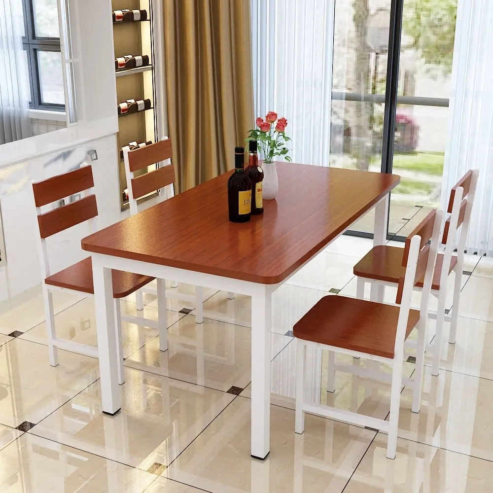 

Household Living Room Table Hotel Fast Food Tables And Chairs 4 Pack People Small Apartment Square Table a Table And Four Chairs