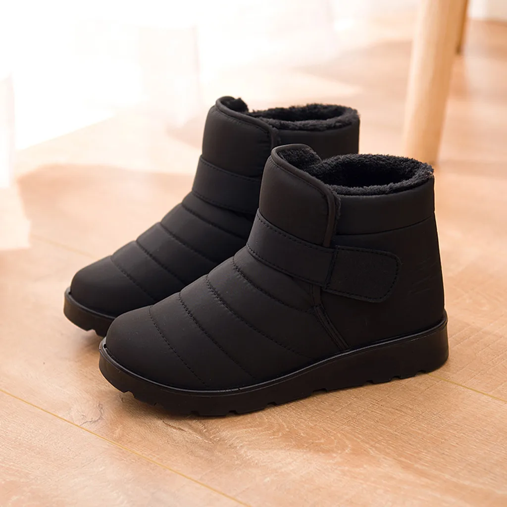 Зимние ботинки ботильоны для женщин меховые теплые женские водонепроницаемые с