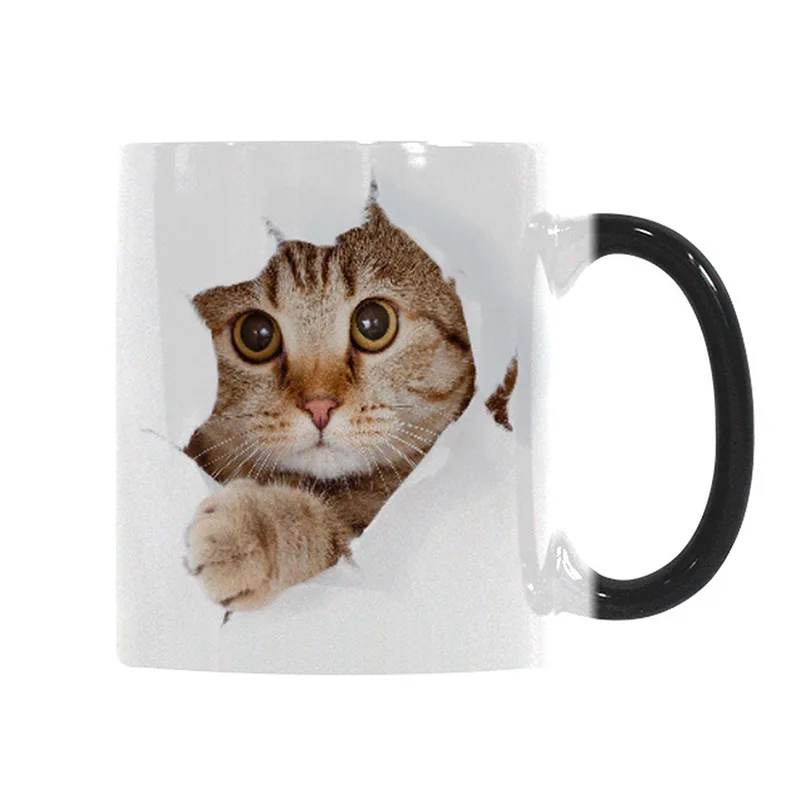 Crazy Cat Mom кружка 350 мл милый кот магический керамический кофе кружки Новинка Термочувствительная меняющий цвет кошка чай кружки креативный подарок