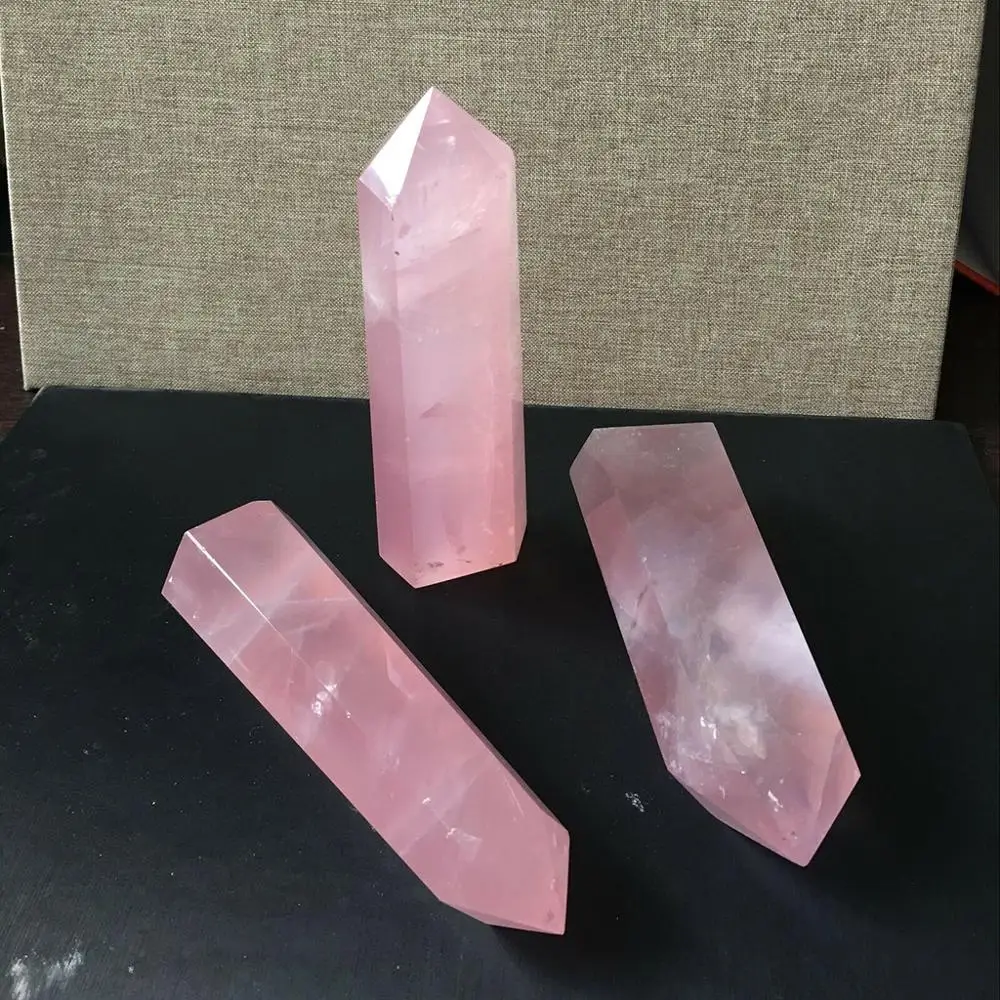 1pc 40-50MM 100% Natural Rock pink ROSE Quartz Crystal Point Healing Lucky stones and crystals healing clear quartz FDH | Дом и сад