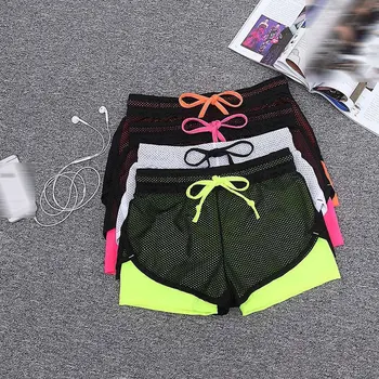 

Summer Double Layer Shorts Women Skinny Fitness Shorts Women Elastic Casual Shorts Female Joggings pantalones cortos mujer 2020