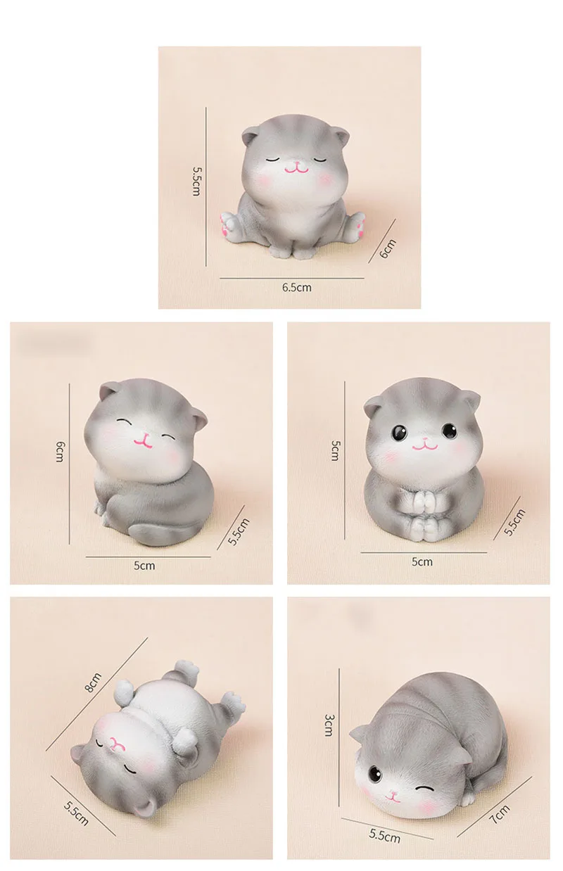 Figura de Ação Escritório em Casa Decoração do Desktop Anime Gato Terno Faça Você Mesmo Modelo Ornamento Speelgoed Carro Artesanato Arte Brinquedos Estátua 5 Pçs 12 ação diy modelo ornamento speelgoed escritório em