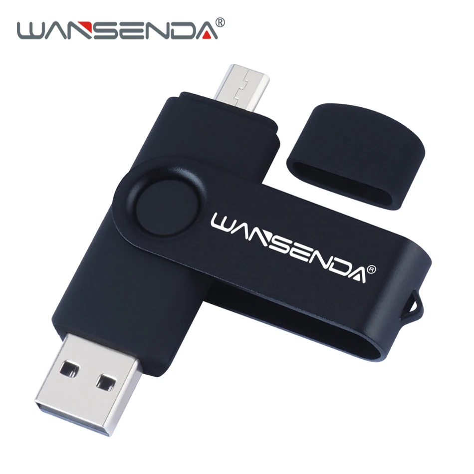 WANSENDA Android OTG USB флеш-накопитель 128 ГБ высокоскоростной флеш-накопитель 16 ГБ 32 ГБ 64 ГБ 256 ГБ флеш-накопитель 2 в 1 микро USB флеш-накопитель