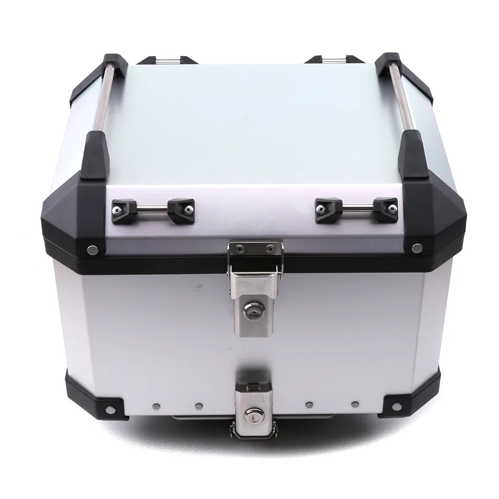 40L Silver 40L 50L 60L Универсальный мотоциклетный задний ящик для инструментов, ящик для хранения инструментов, водонепроницаемый чехол для багажа, шлема, алюминиевые аксессуары - Цвет: 40L Silver