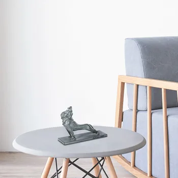 

Tomfeel Lion Statue Natural Granite Appearance Made of Aluminum Animal Decoration Figurine for Lliving Room Study Room Bedroom
