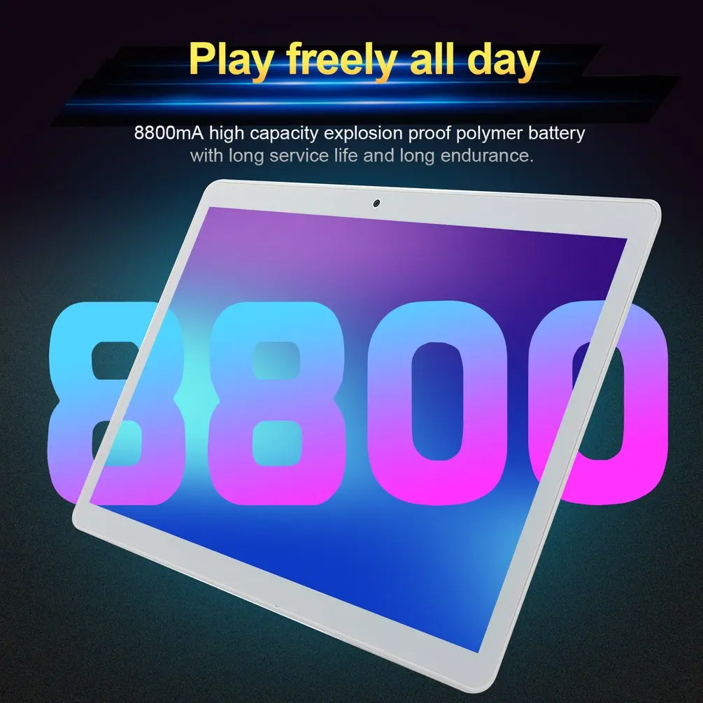KT107 Round Hole Tablet 10.1 Inch HD Large Screen Android 8.10 Version Fashion Portable Tablet 8G+6