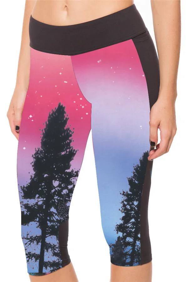 

Europe And America Hot Sales Induced Color Changing Palm-Digital Printing Leggings Joint Capri Pants Large Size WOMEN'S Pants