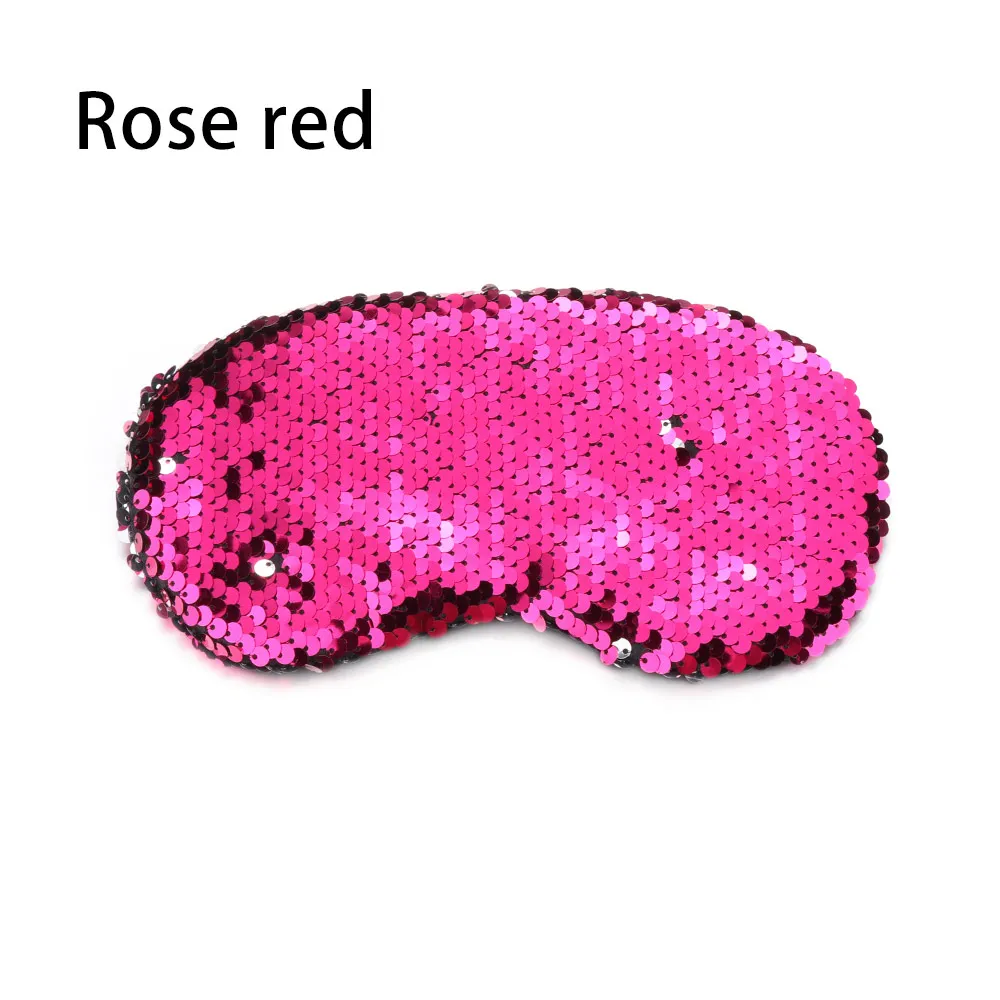Rose red 1 шт. блестящая Рыбная чешуя с блестками, маски для глаз, расслабляющее средство для сна, инструменты для путешествий, затеняющие патчи для глаз, мягкий чехол для теней, повязка на глаза - Цвет: Rose red