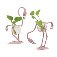 Стакан с Фламинго ваза домашний декор ZAKAKA стиль микро-пейзаж креативный гидропонная бутылка офисное украшение Фламинго подсвечник