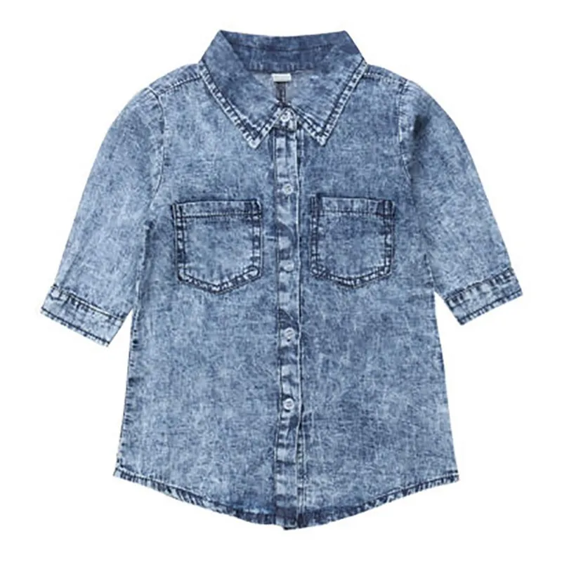 Платье с длинными рукавами для маленьких девочек; детское Повседневное платье; нарядная джинсовая одежда; Хлопковые Платья для малышей; повседневная одежда; пышные платья принцессы