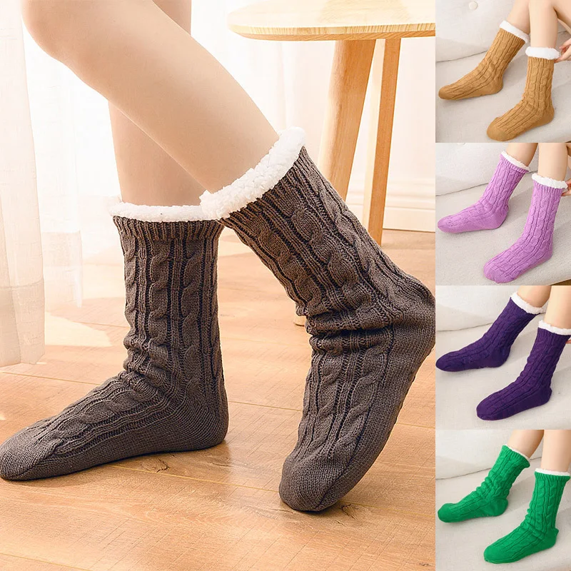 1 пара, женские и мужские домашние носки-тапочки, теплые эластичные Мягкие плотные зимние домашние носки, GDD99