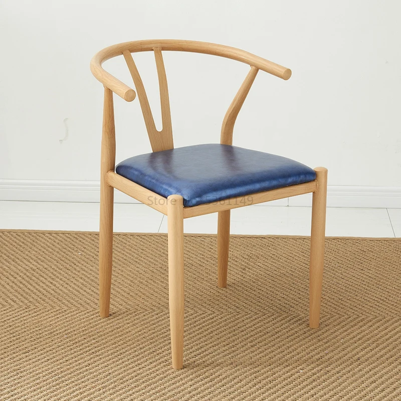 Нордический обеденный стол и стул комбинация кованого железа Имитация твердой древесины y-образный стул Taishi стул - Цвет: 9