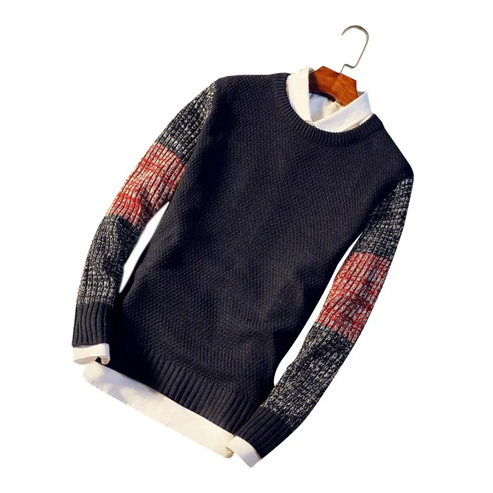Studyset Men sweater Thin Long Sleeve Round Collar Pullover Casual Knitted Sweater cotton blend round collar thin style