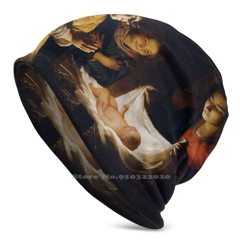 Adoration Of Christ Child Cycling Skiing Hiking Camping Sport Scarf Adorazione Del Bambino Adoration Christ Child Shepherd mens infinity scarf