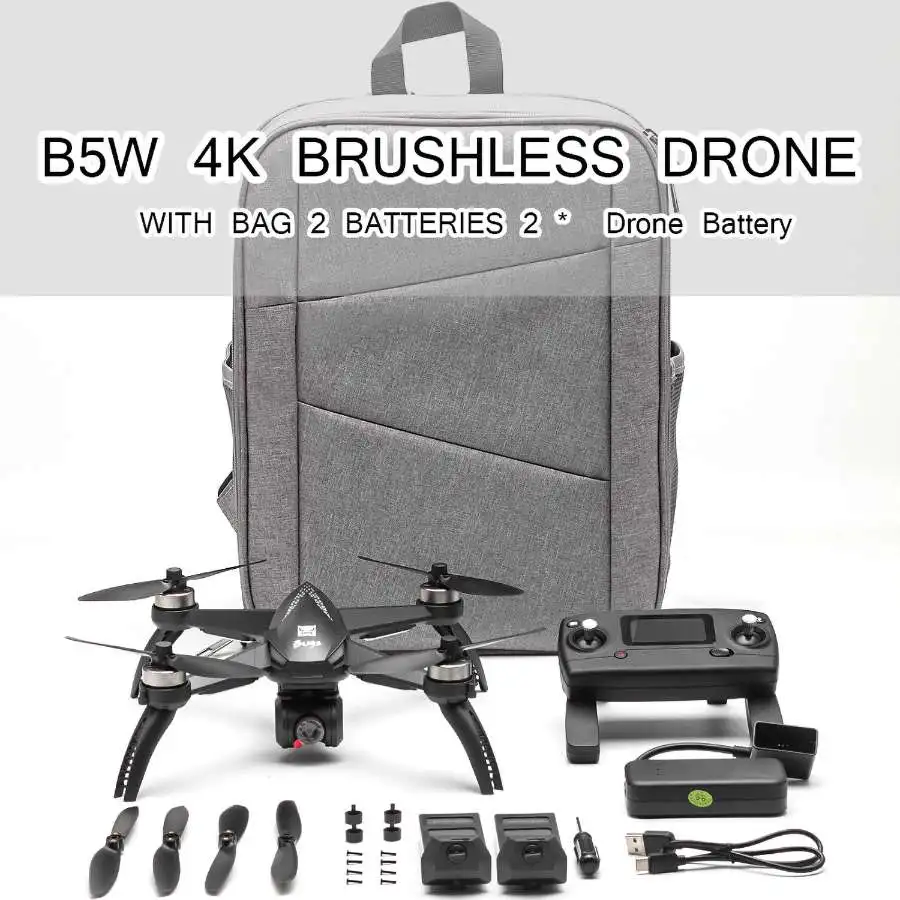 MJX Bugs 5W B5W Радиоуправляемый Дрон с камерой 4K Drone 5G Wifi бесщеточный Радиоуправляемый квадрокоптер gps трек точка полета интерес жесты фото - Цвет: 4K 2B with Bag