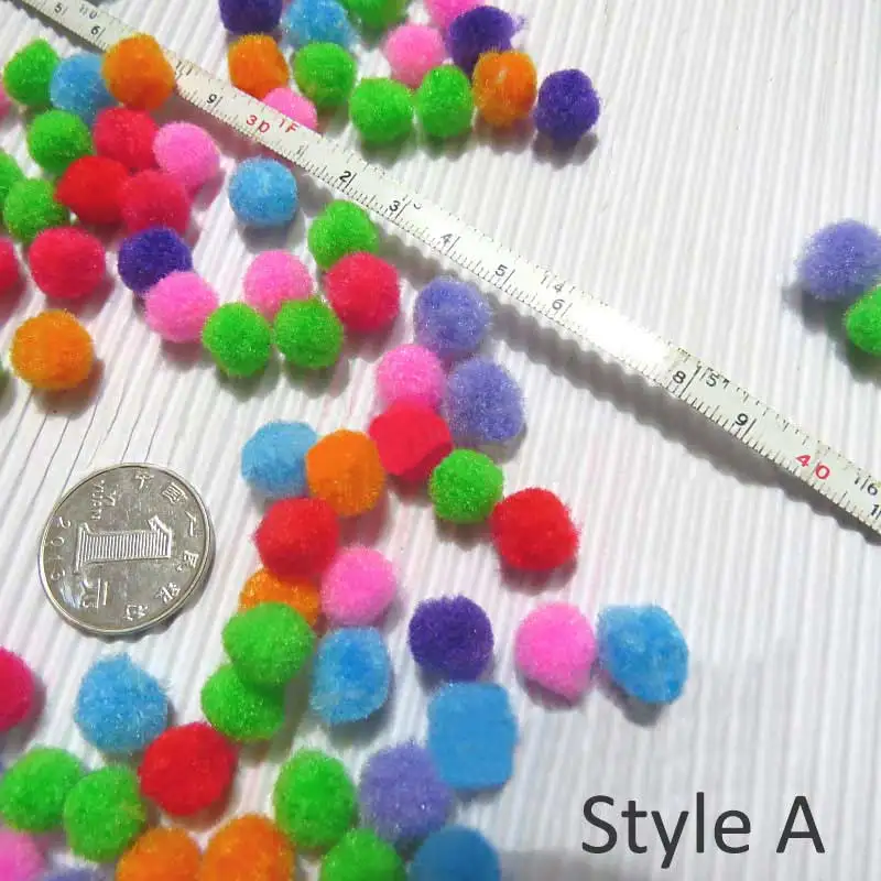 100 шт./упак. помпоны вечерние свадебные украшения для самодельного изготовления принадлежности вспомогательные инструменты для шитья Разноцветные детские игрушки плюшевый шар - Габаритные размеры: Style A