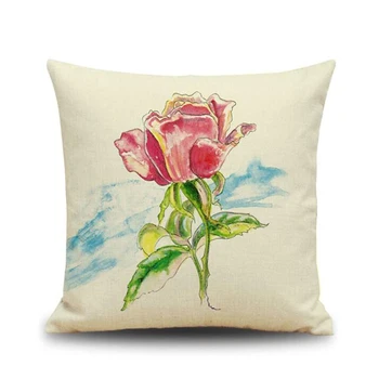 

Printed Pillowcase Linen DIY Oil Painting Abstract Flower Pattern Living Room Pillow Cushion Pillowcase Home Decoration