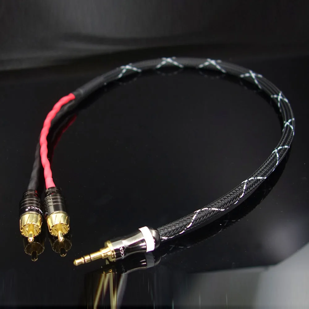 Hi-Fi аудио кабель 3 5 мм Джек RCA Япония сигнальный провод AUX преобразования штекер |