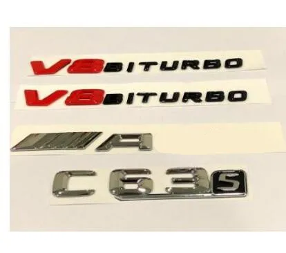 Хром C63s Для AMG & Red V8 BITURBO наклейка эмблема значок посылка для Benz C63 C63s|Эмблемы| |
