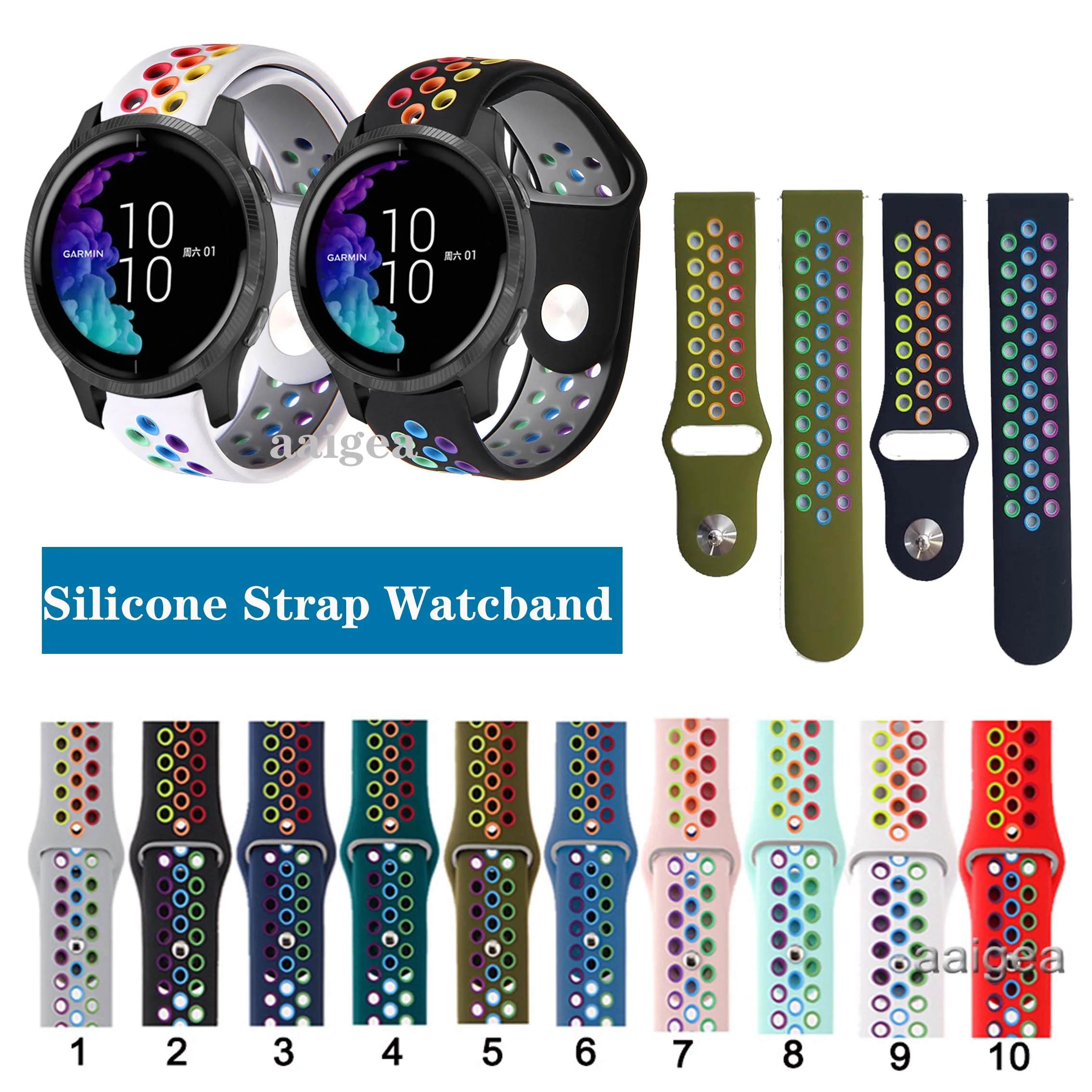 

Силиконовый спортивный ремешок для Garmin шку Sq, для Vivoactive 3 Music/Vivomove HR, сменный ремешок 20 мм, 22 мм