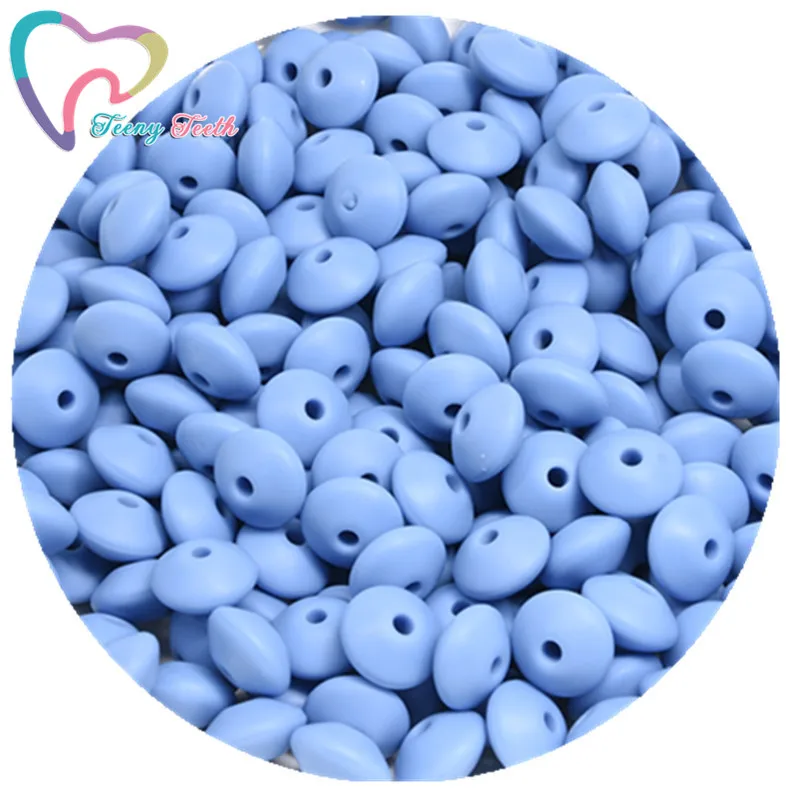 40 шт 12 мм Lentil силиконовый Силиконовый грызунок бусины «счеты» DIY бусины-прорезыватели цепочка для прорезывания зубов пищевой класс силиконовые счеты бусины