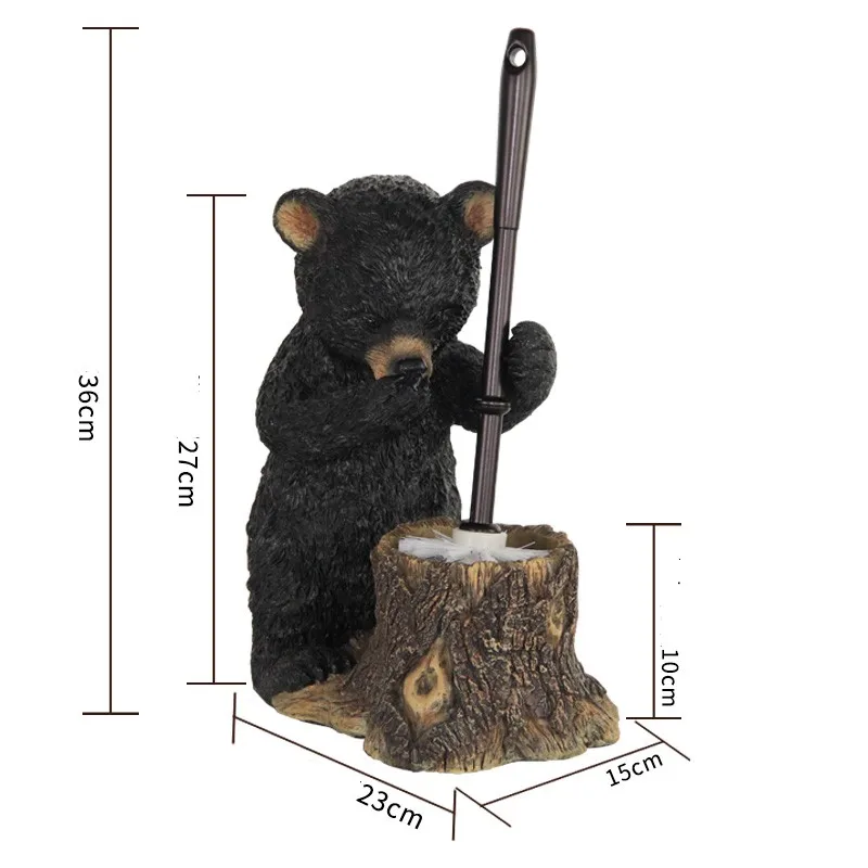 Уникальный творческий держатель для туалетной щетки маленькая фигурка медведя ручная роспись Европейский очиститель для туалета инструменты