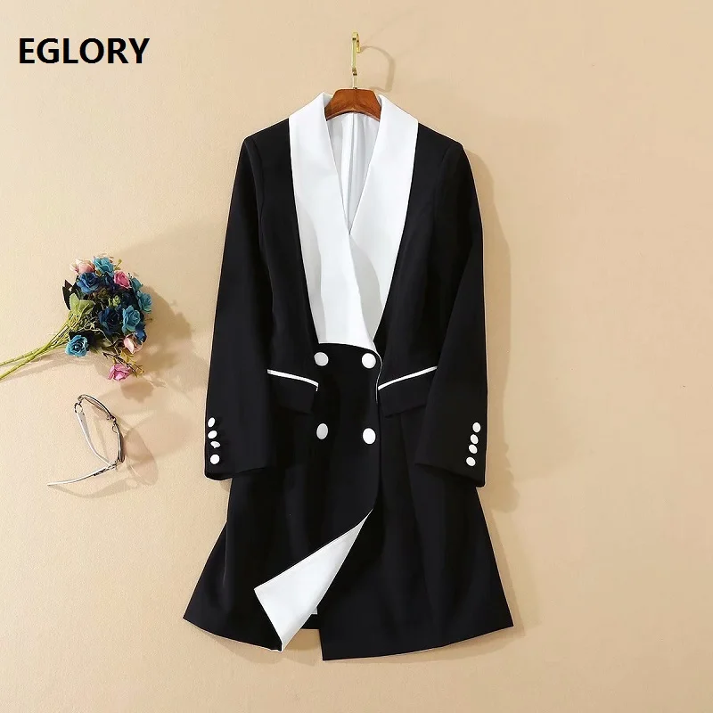 Женское длинное платье блейзер с V образным вырезом и длинным рукавом|Платья| |