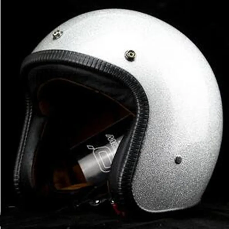 Casco Moto Aperto Retro Cruiser Vintage Chopper Scooter Cafe Racer Casco Moto In Pelle 3/4 Casco Aperto