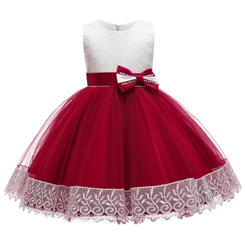 Dress For New Year 2022 Big Bow Lace Princess Dress Birthday Evening