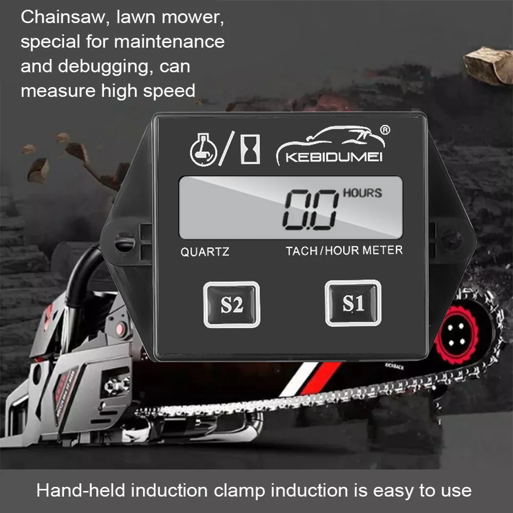 Tachometer Gauge Engine Tachometer Tachometer Meter Digital Tachometer Diesel Rpm Analog with 1.7M Sensor Cable for All 2 4 Stroke Gasoline Engine Waterproof for Motorcycle Suv