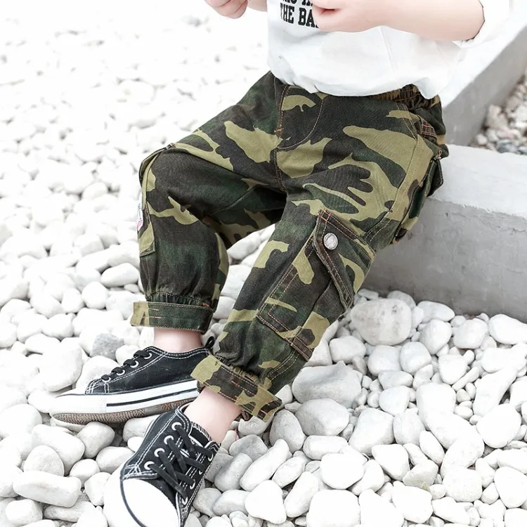 

2019 Korean-style Spring And Autumn Children Camouflage Bib Overall Boys' Casual Pants a Generation of Fat