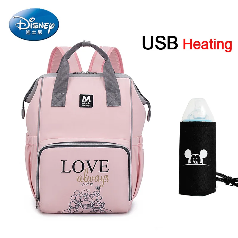 Сумка для подгузников disney, рюкзак для подгузников для беременных, Большой Вместительный рюкзак для кормления, рюкзак для путешествий с USB подогревом, Детская сумка - Цвет: 123