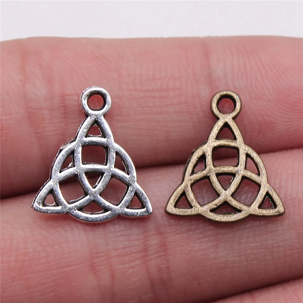 20pcs 16x14mm Charm Triquetra Sign Triquetra Amulet Charms For Jewelry