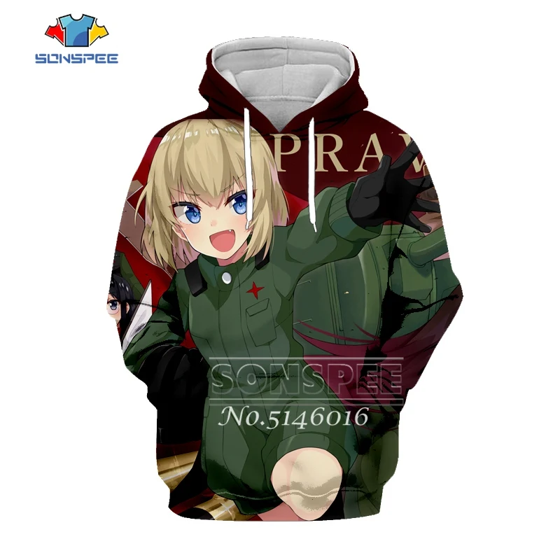 SONSPEE GIRLS und PANZER, 3D принт, аниме, майка, Harajuku, Мужской пуловер, толстовка, унисекс, повседневная, модная, уличная, толстовка, t638 - Цвет: 13