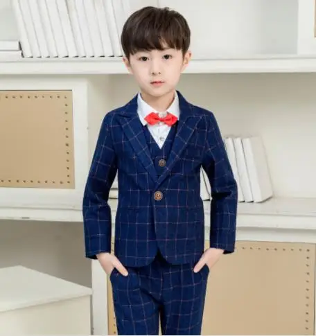 Formal Children's Boy Suit Blazers Gentleman Children's Long Sleeve 3 Pcs jacket vest pants Sets wedding flower boys Customer - Цвет: coat vest pant