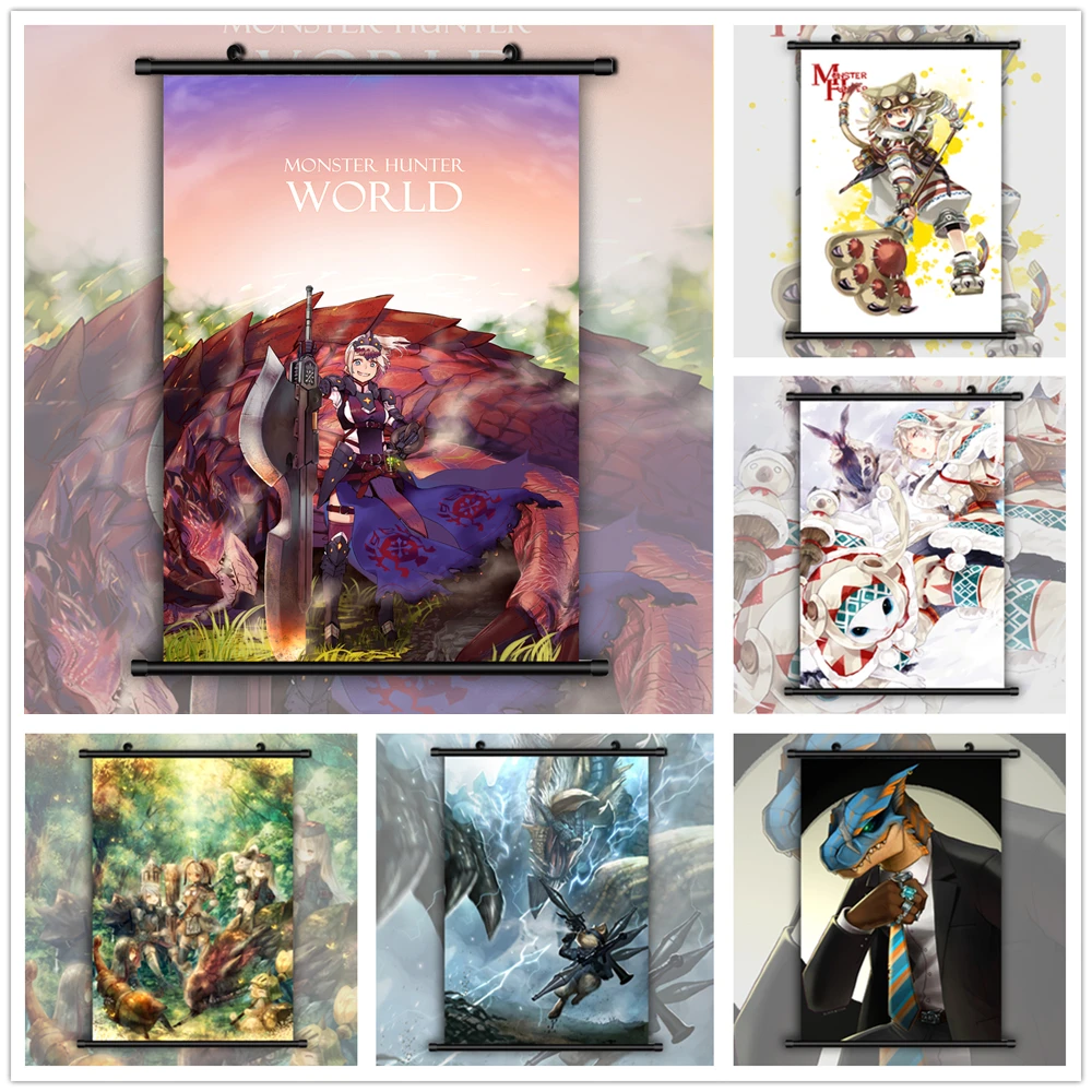 

Monster Hunter Anime manga wall Poster Scroll