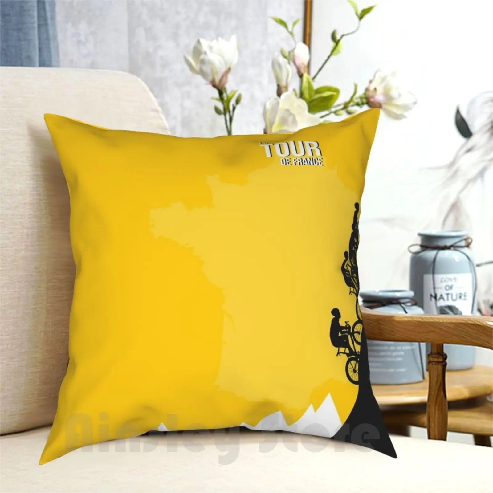 

Le Pillow Case Printed Home Soft Throw Pillow Le Race Wall Yellow Cycling Tdf Bike France Tdf2018 Letour Bicycle