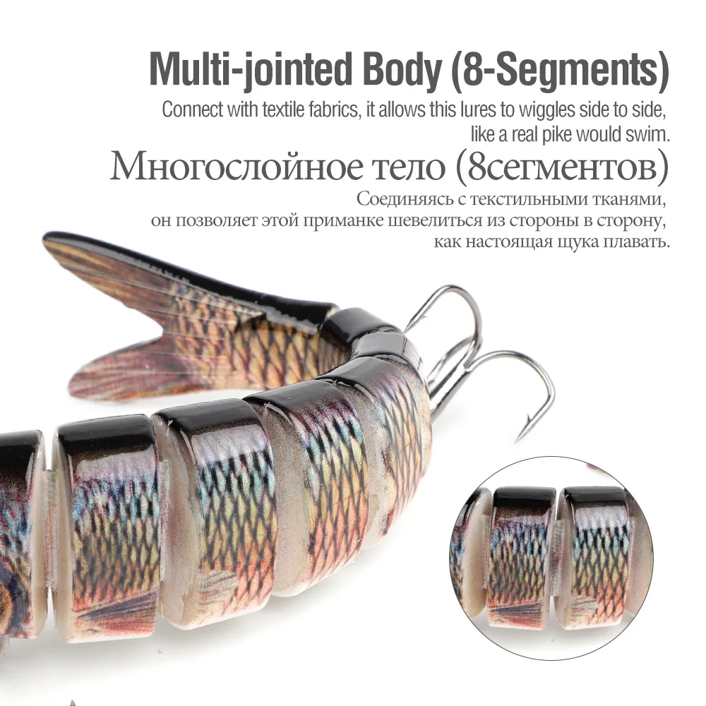 DONQL 13.8cm 26g Wobblers Fishing Lure Crankbait 8 Segments Hard Artificial Jointed Fishing Bait Sinking Swimbait Fishing Tackle (6)