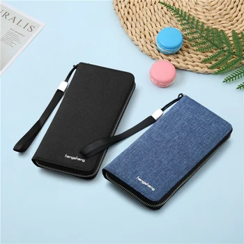 

Fashion new Unisex canvas Long Wallet Business Zip Coin Long Clutch Wallet Card Holder Checkbook Purse Large Capacity Handbag