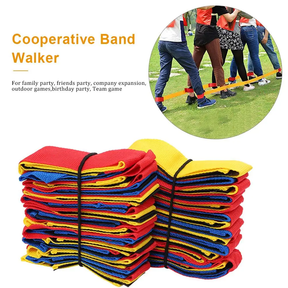 

Cooperative Band Walker 5 Legged or 10 Legged Race Band Set Game Teamwork Training for Children Adult Pack of 2