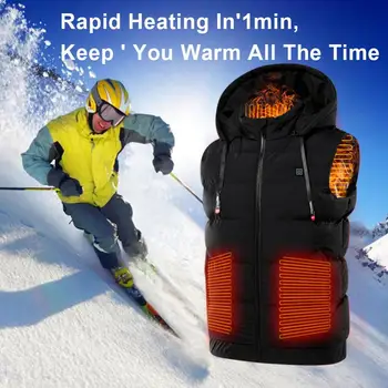Outdoor USB Heating Vest Jacket Winter Flexible Electric Thermal Clothing Waistcoat Fishing Hiking Warm Clothes Men and Women 4