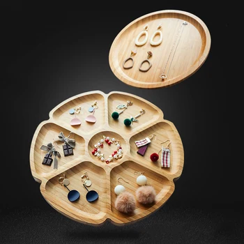 

Bamboo Wooden Tray Organizer Wooden Jewelry Display Plattter for Retaial Shop