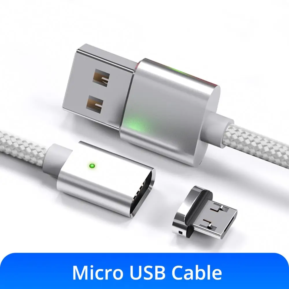 white add micro plug Ankndo Магнитный Micro usb type C кабель для быстрой зарядки светодиодный магнитный кабель для синхронизации данных для мобильных телефонов Android - Цвет: white add micro plug