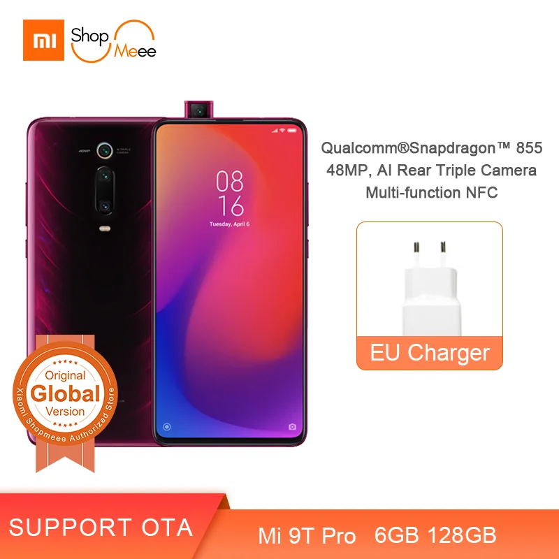 Глобальная версия Xiaomi Mi 9T Pro 6 ГБ ОЗУ 128 Гб ПЗУ Snapdagon 855 Octa 6,39 дюйма 4000 мАч AMOLED дисплей 48MP Al Тройная камера